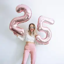 32インチと40インチのローズゴールド数字バルーン【誕生日パーティー・屋外装飾・撮影用】