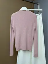 重工のビジュー飾り付きハイネックセーター【極上の柔らかさ・冬用・山羊毛・女性用】