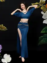 演出用ダンススカート【セクシー・バットウィングスリーブ・スリット入り・極上の柔ら  かさ】（セットアップ対応）