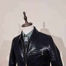 1930年代カリフォルニア警察風ホースレザーライダージャケット【アメリカンヴィンテージ・プリーツデザイン】