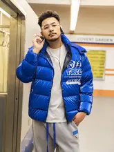 大きいサイズのダックダウンジャケット【冬用・厚手・クラインブルー】