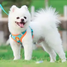 小型犬用 胸当て式ハーネスリード【柔らかく通気性抜群・脱出防止】