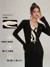 春季用 レディース 黒のカーディガン【ベーシック・タイトフィット・アウター】