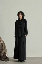 SUNYVONNE クラシックデザイン メタルボタン付き 長袖シャツ【ダブルカラー・レイヤードスタイル】