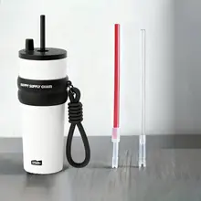 透明なガラス製伸縮可能ストロー【高温耐性・太め・汎用性・保温カップ対応】