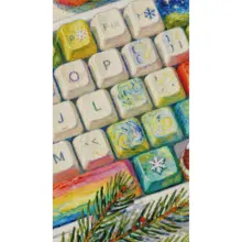 星河デザインのクリスマス刺繍アート【縦型・リビング・寝室用・油絵】