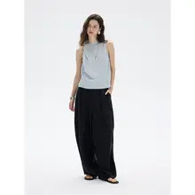 アートツイストショルダーストラップリネンタンクトップワンピース