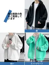春秋用 メンズ アウター【ゆったりシルエット・テクスチャーデザイン・フード付き】