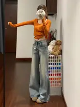 アメリカンヴィンテージ風 ローライズ フレアデニムパンツ【女性用・フィット・スリム効果】