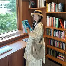 日系フラワープリントのゆったりシャツワンピース【秋用・フィット】