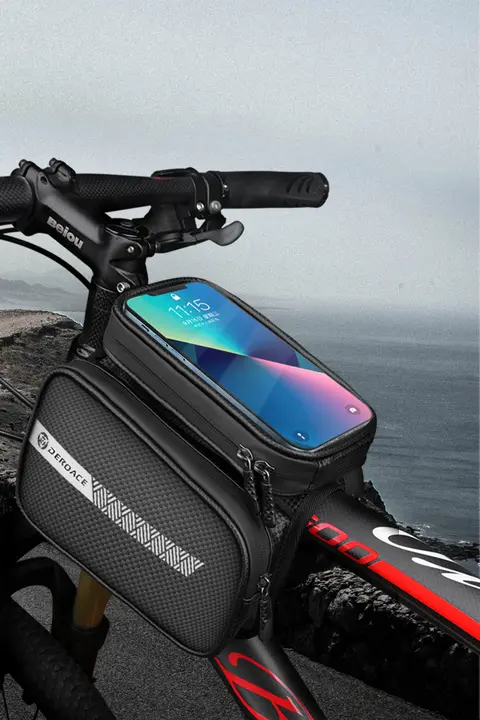 ディルシ 硬質自転車フロントバッグ【ロードバイク・マウンテンバイク・上管用・スマホ収納】