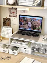 デスクトップ用昇降スタンド収納ボックス【引き出し式・ノートPC・オフィス用・整理用】