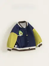 秋季用個性的なスポーツカラーブロック子供用ジャケット【フィット・野球スタイル】