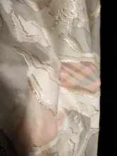 不規則デザインの透け感のある生地【箔金加工・創作ドレス用】