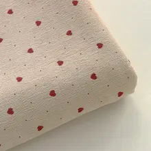 秋冬用 コーデュロイ生地 ハートプリント 女児用ワンピース＋パンツ用生地 手作りDIY（セットアップ対応）