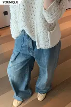 ホワイトウォッシュデザインのデニムパンツ【春夏用・フリップヘム・女性用】