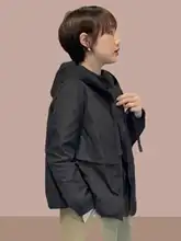 レディース 春秋用 ルーズフィット フード付きジャケット【カジュアル・アウター】