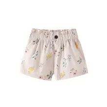 女児用 コットン製 夏用ショートパンツ【ウエストゴム・おしゃれデザイン】（セットアップ対応）