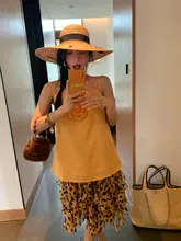 シフォンボーダー柄ロングスカート【夏用・不規則デザイン・ウエストゴム】