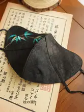 手描きシルクマスク【二重構造・桑の実絹・新中式・UVカット・大きめデザイン】