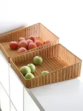 Kens 籐風編み スーパーラック用展示バスケット【家庭用・果物・野菜・お菓子収納・テーブル収納ボックス】