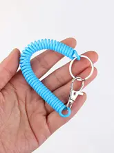 カラフル伸縮式防失鍵キーホルダー【スプリングロープ・電話線デザイン・デコレーション用】