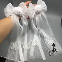 ロリータスタイルのバタフライリボンヘッドアクセサリー【ブローチ・シュークリップ・ネックレス・ヘアバンド】