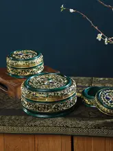 東南アジア風 木製装飾品【タイ風塗装・収納ボックス・ヴィンテージデザイン】