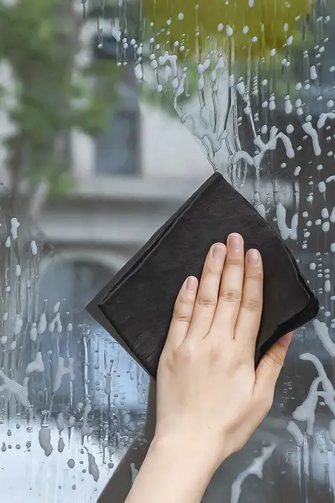 極上の柔らかさのガラスクリーナー【水の跡や傷が残らない吸水布】