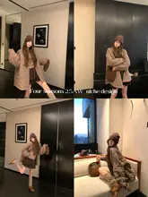 復古チェック柄コットンジャケット【キルティング・冬用】