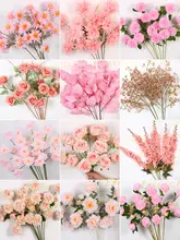 結婚式用ピンク系フェイクフラワー【シルク製・装飾用・吊り下げ花】