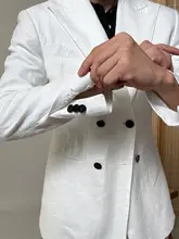 イタリアンデザインのリネン薄手ジャケット【カジュアル夏用・ナポリ風・ショールカラー】（セットアップ対応）