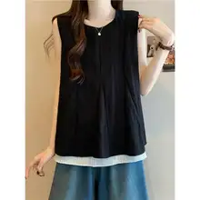 大きいサイズ レディース シフォン風ボディコンビネーションタンクトップ【夏用・フィット・ストラップ付き】（セットアップ対応）