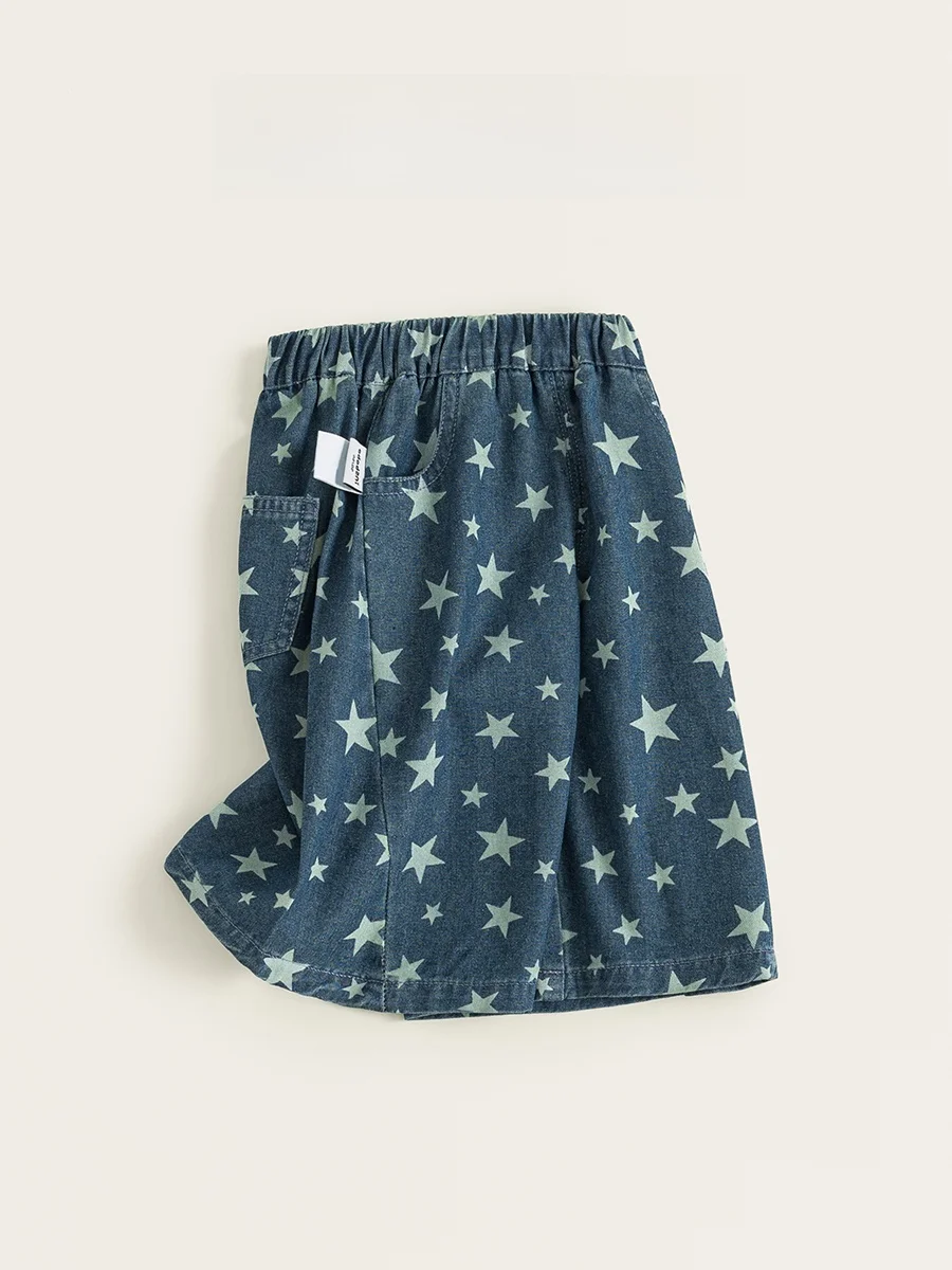 夏季リバイバルデザイン キッズ星柄デニムパンツの着こなしと使い方
