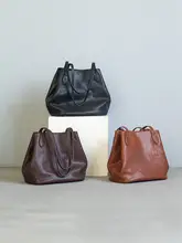 真皮の大容量トートバッグ【女性用・職場通勤・ショルダーバッグ・ブキャットデザイン】