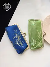 ペンケース がま口 文具ケース 小物入れ 竹柄 チャイナテイスト ヴィンテージ