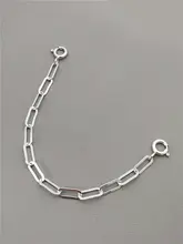 S925純銀 延長チェーン【長方形・クロスデザイン・DIY対応】