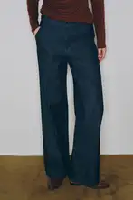 クラシックなデザインのデニムパンツ【フィット・ストレートレッグ・通勤用】（セットアップ対応）