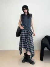 混合素材の高級感あるノースリーブセーター【メリノウール・ラウンドネック・レディース】