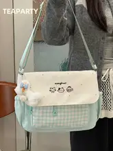 かわいい少女向けのコットンキャンバスショルダーバッグ【カジュアル・斜め掛け可能】