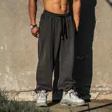 MuscleFaith メンズ 秋冬用 ジョギングパンツ【ゆったりシルエット・カジュアル・ドローストリング付き】（セットアップ対応）