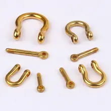 純銅製馬蹄金具【手作りDIY用・バッグアクセサリー・キーリング付き】