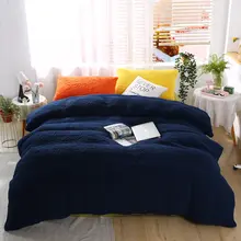 ベッド用4点セット 羊毛 2人用/寝室用 リバーシブル ロングパイル 単色 厚手