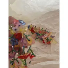ドロップイヤリング フラワーモチーフ フリンジ ボリューム感 立体感 着痩せ ティードレス「INZINA」