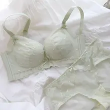 優しいフレンチスタイルのレースブラジャー【モダール・ノンワイヤー・小胸向け】（セットアップ対応）
