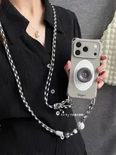 グレー調のミニマルデザインショルダーストラップ【調整可能・防衝撃・各種スマートフォン対応】