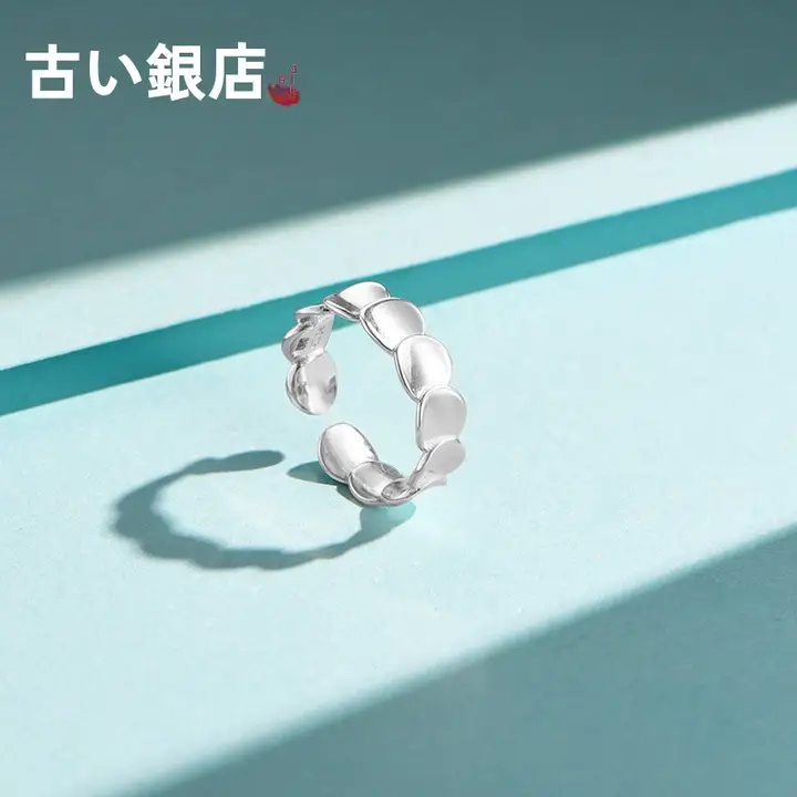 シンプルで洗練されたS925シルバーリング【女性用・オープンデザイン・光沢感】