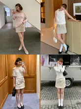 都市型レトロデザインの抗皺ミニスカートパンツ【通勤にも最適】