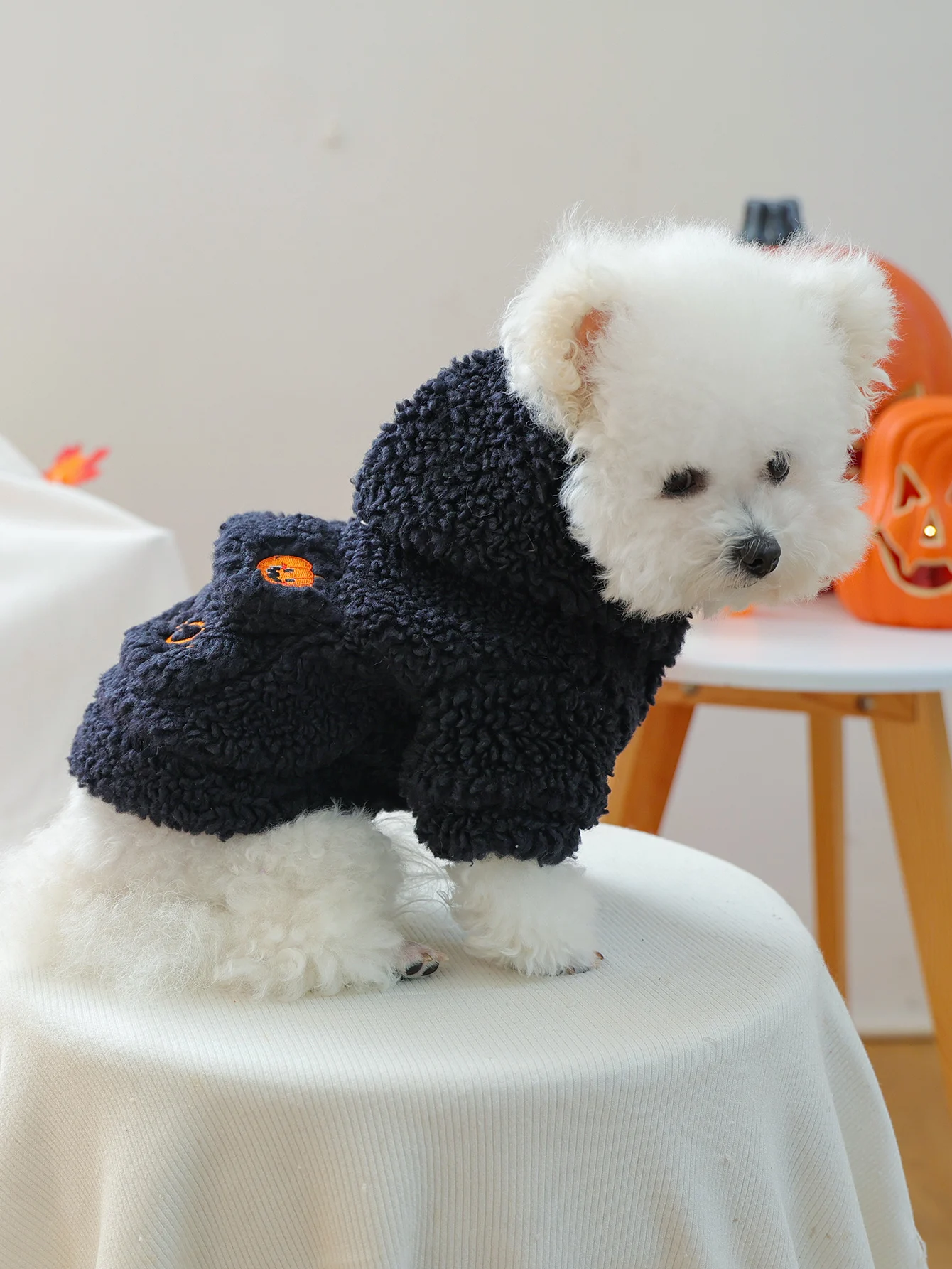 秋冬用保温羊羔絨フード付きパーカー：小型犬用ハロウィン服の実用性とサイズ選びのガイド