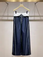 取り外し可能なウエストベルト付きカジュアルパンツ【花柄刺繍・スポーティー・ストレート】（セットアップ対応）